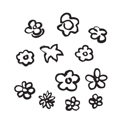 [DMC-0003]붓으로 그린 다양한 꽃